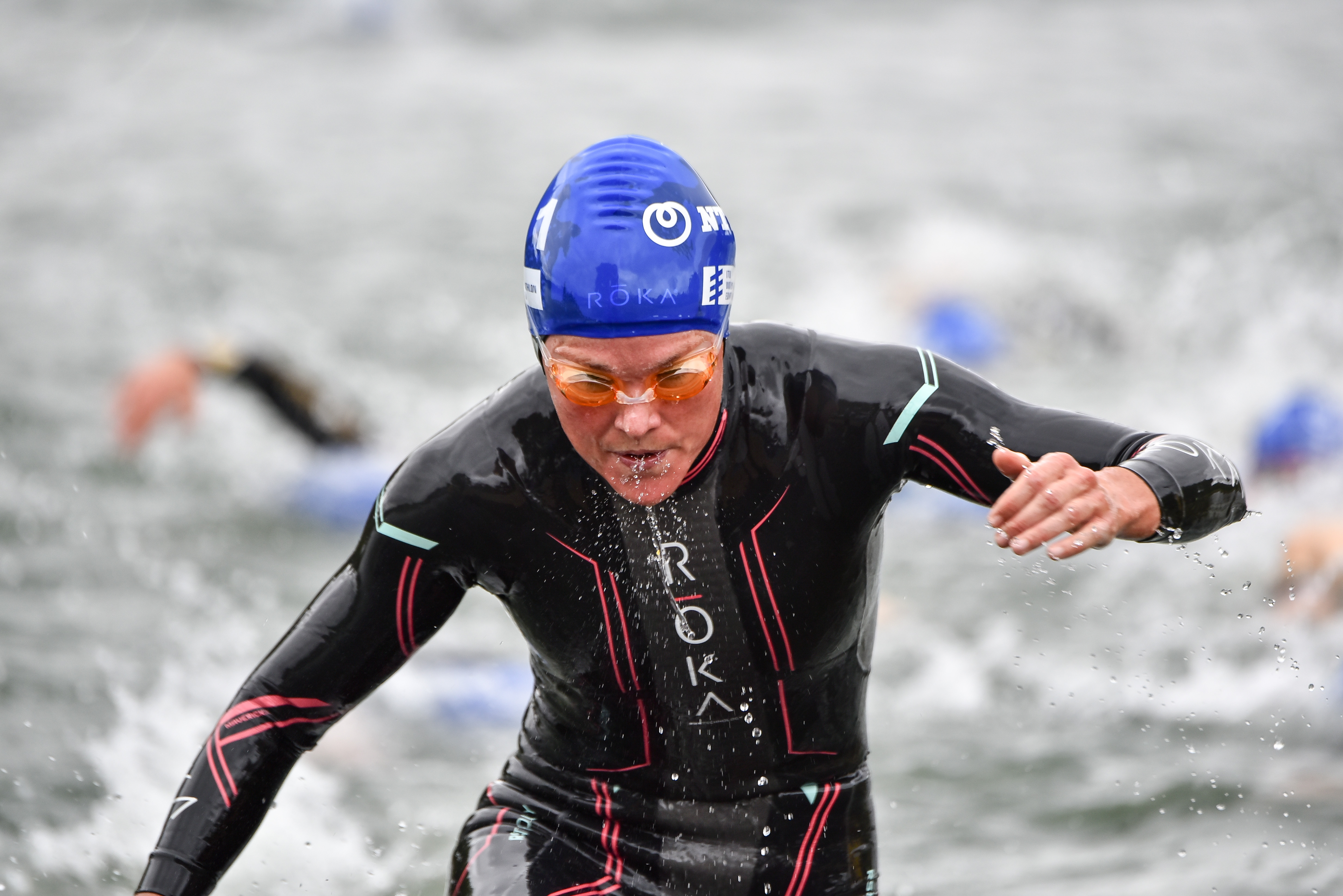 Flora Duffy exiting swim