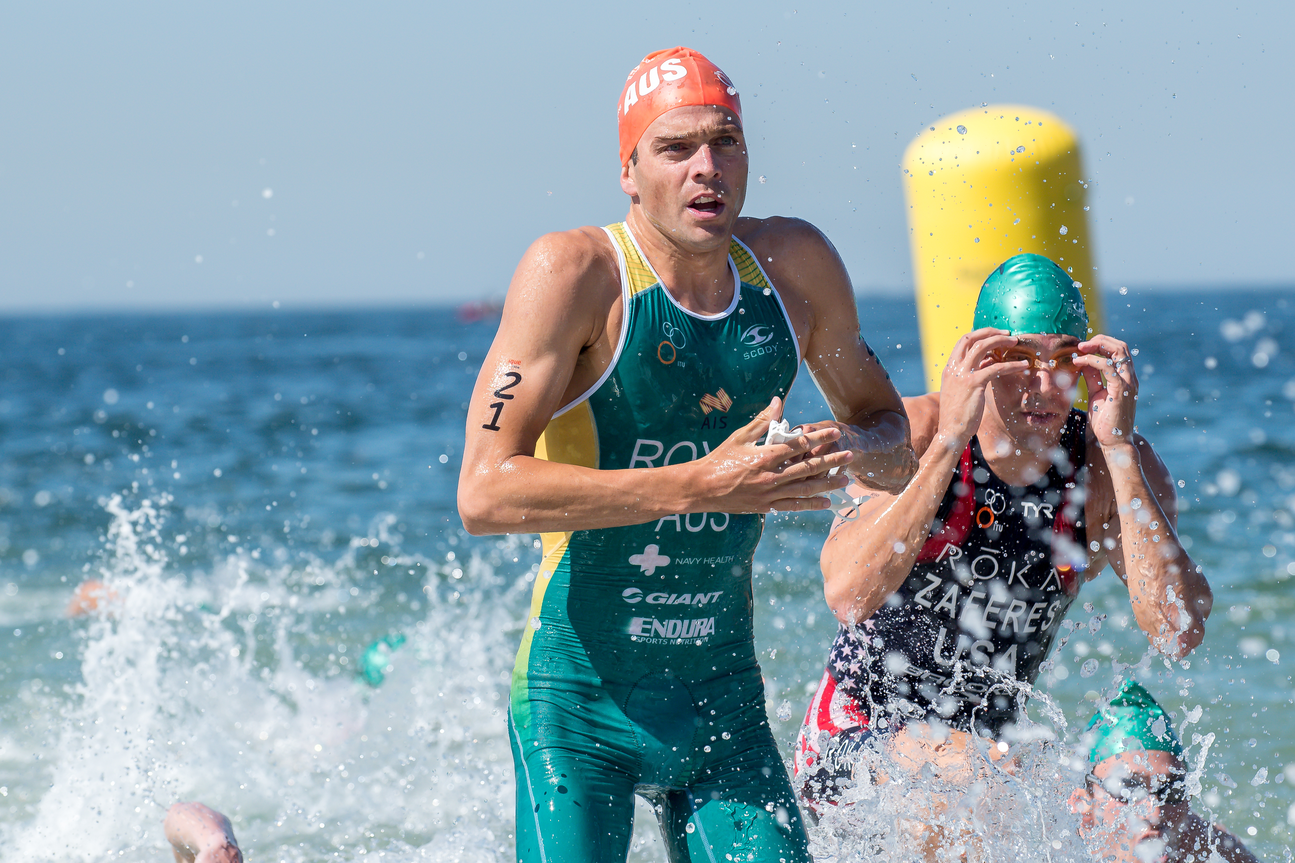 Aaron Royle exiting water