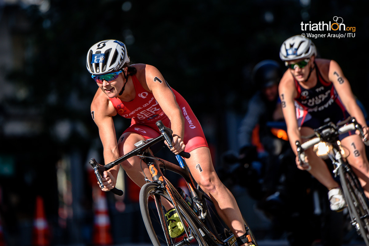 Taylor Knibb biking in Montreal