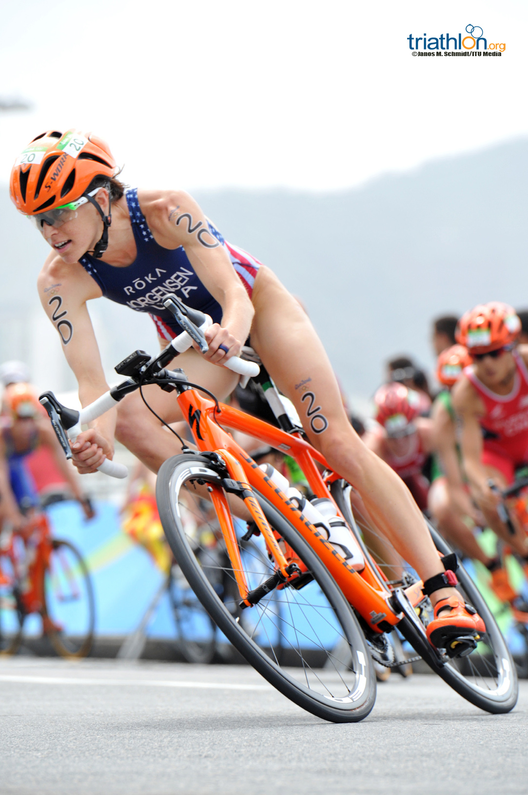 Gwen Jorgensen biking in Rio